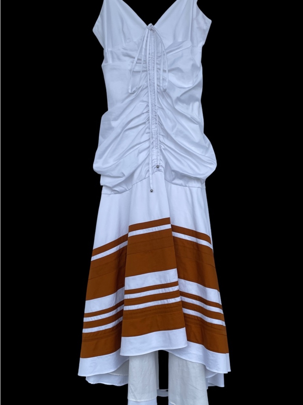 Veronica Beard White and Brown High-Low Dress